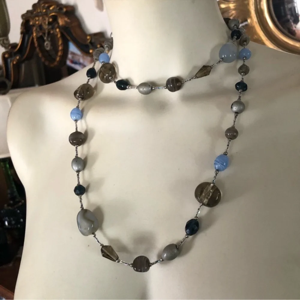 Blue Necklace, Bracelet & Earrings Set